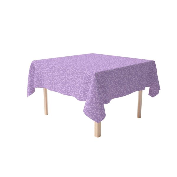 Square Tablecloth, 100% Polyester, 60x60 , Purple Vines