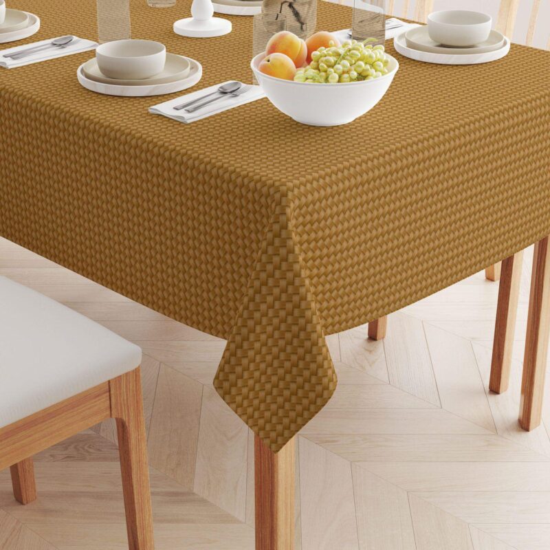 Square Tablecloth, 100% Polyester, 60x60 , Fine Cane Woven Fibers - Image 2