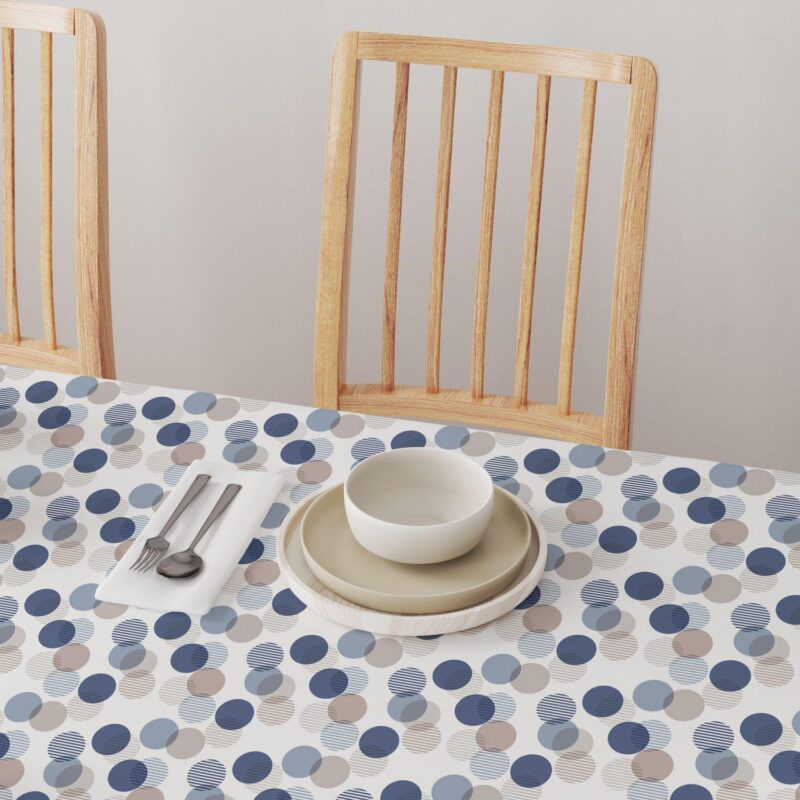 Square Tablecloth, 100% Polyester, 60x60 , Abstract Monotone Dots - Image 4