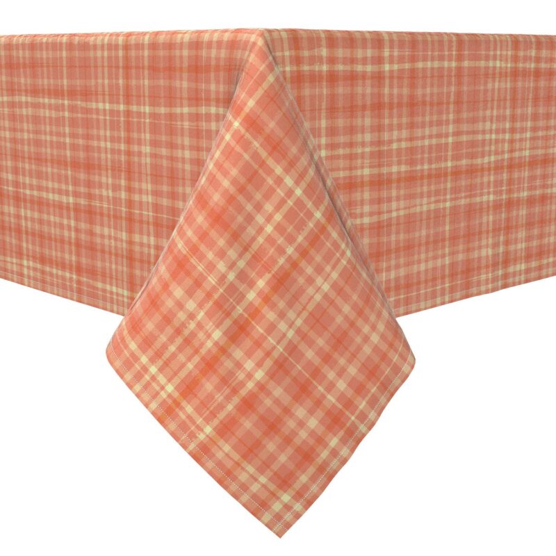 Square Tablecloth, 100% Cotton, 60x60 , Plaid 1