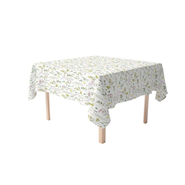 Square Tablecloth, 100% Polyester, 60x60 , Botanical Stripe