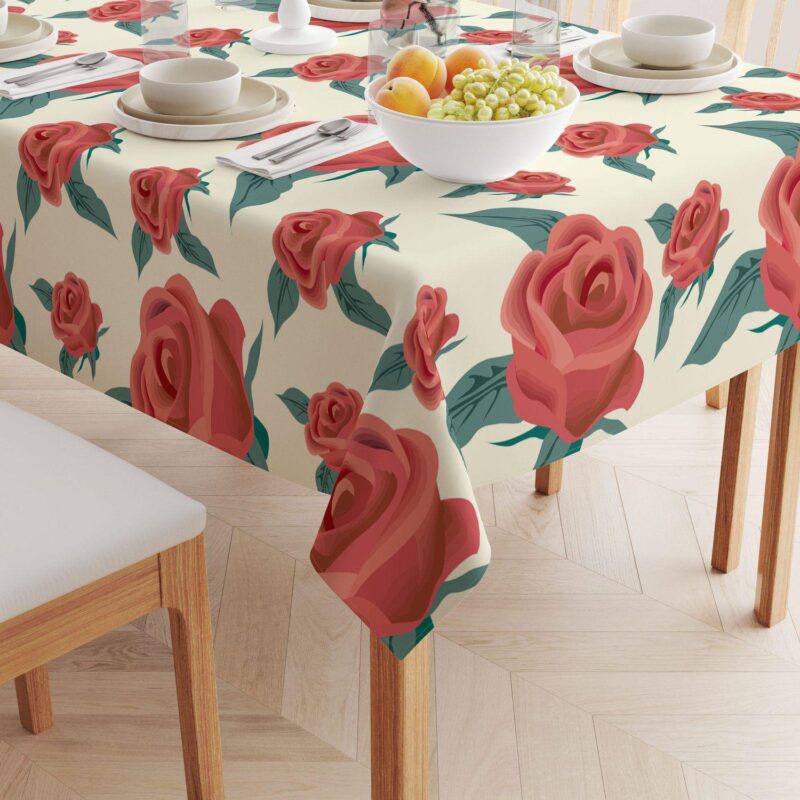 Square Tablecloth, 100% Cotton, 52x52 , Floral 85 - Image 2