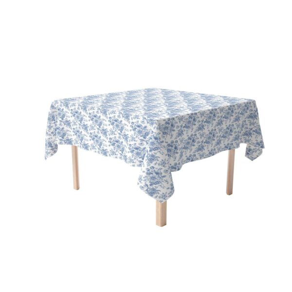 Square Tablecloth, 100% Cotton, 60x60 , Bouquet of Blue Flowers