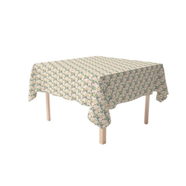 Square Tablecloth, 100% Polyester, 70x70 , Cute Gnomes and Flowers