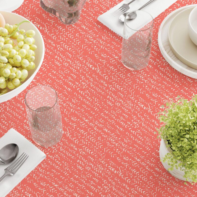 Square Tablecloth, 100% Polyester, 70x70 , Coral Batik Design - Image 3