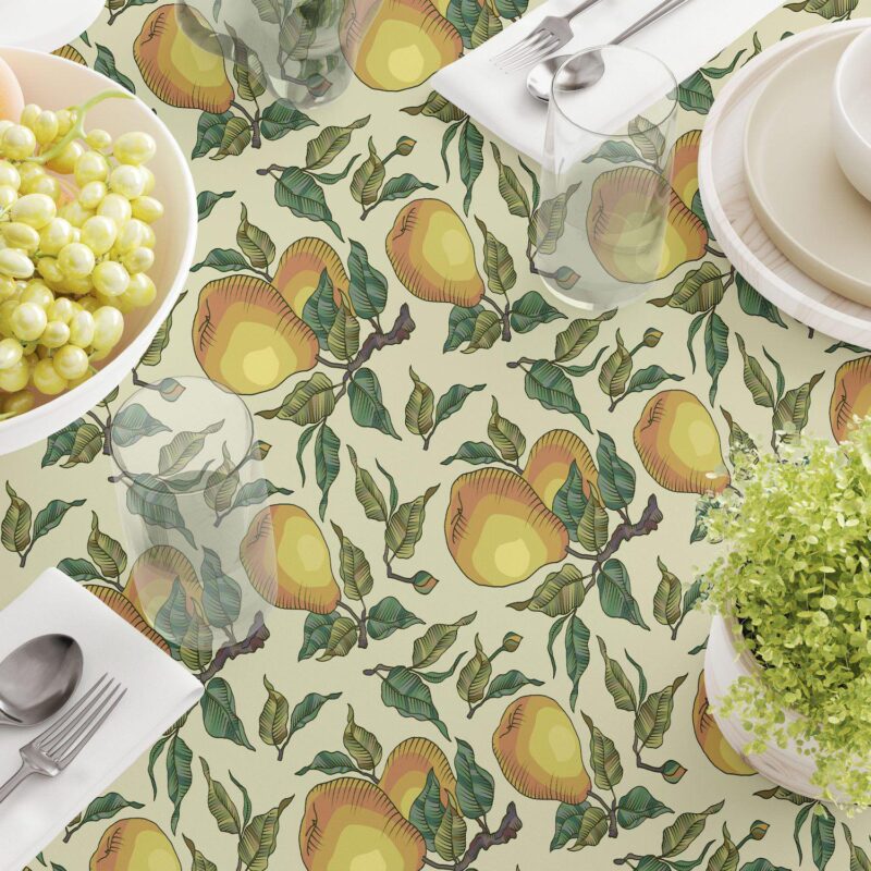 Square Tablecloth, 100% Polyester, 70x70 , Painted Pear Tree - Image 3