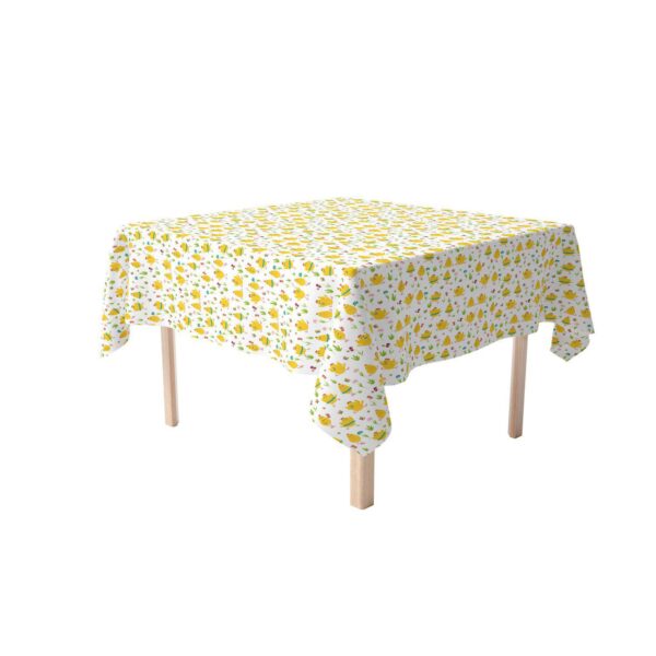 Square Tablecloth, 100% Cotton, 60x60 , Dancing Chickens