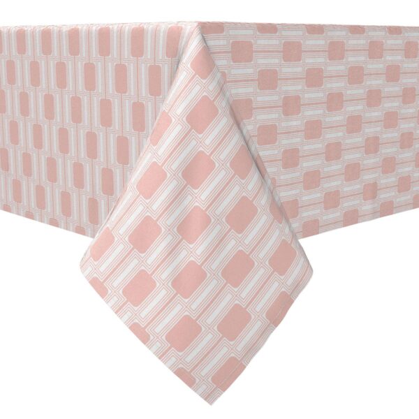 Square Tablecloth, 100% Cotton, 60x60 , Pink Retro Modern