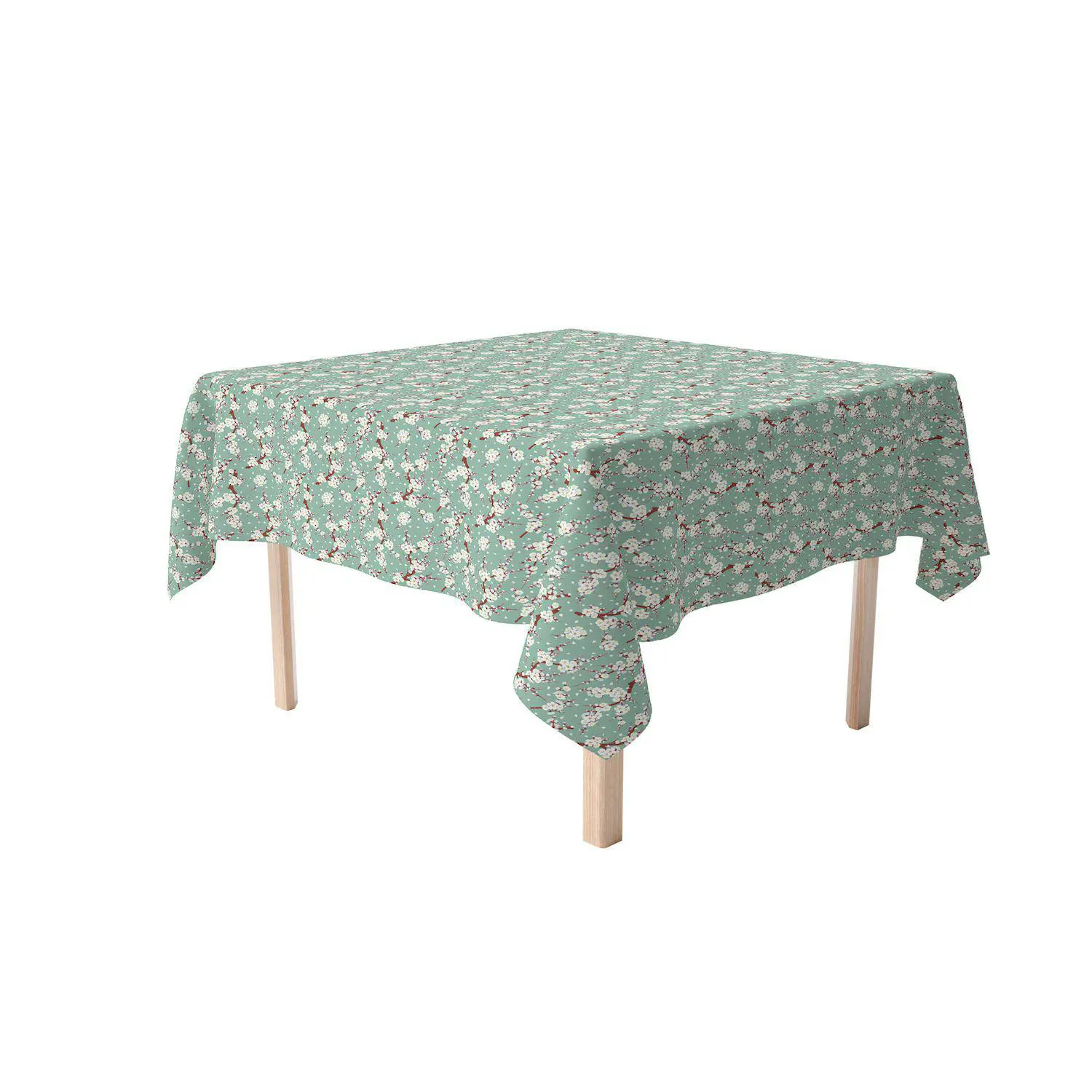 Square Tablecloth, 100% Polyester, 60x60 , Chinese Cherry Blossom 1 Square Tablecloth, 100% Polyester, 60x60 , Chinese Cherry Blossom