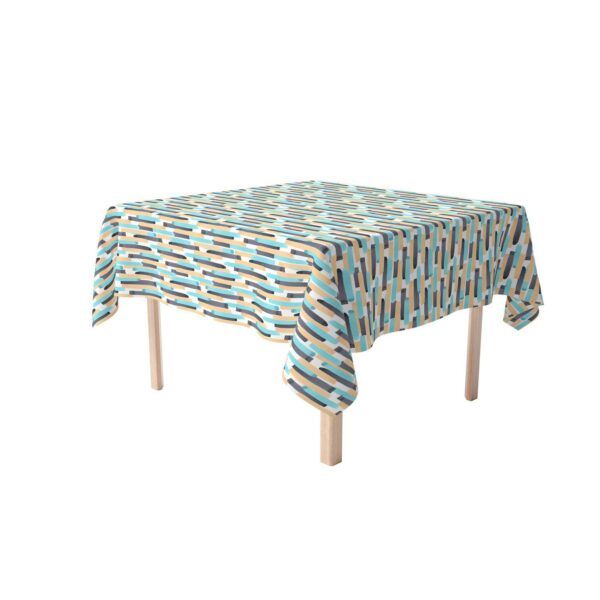 Square Tablecloth, 100% Polyester, 60x60 , Geometric Brush Stroke Stripe