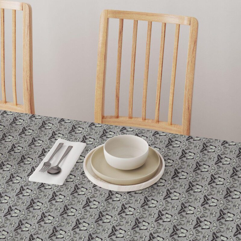 Square Tablecloth, 100% Polyester, 60x60 , Butterflies Tile Design - Image 4