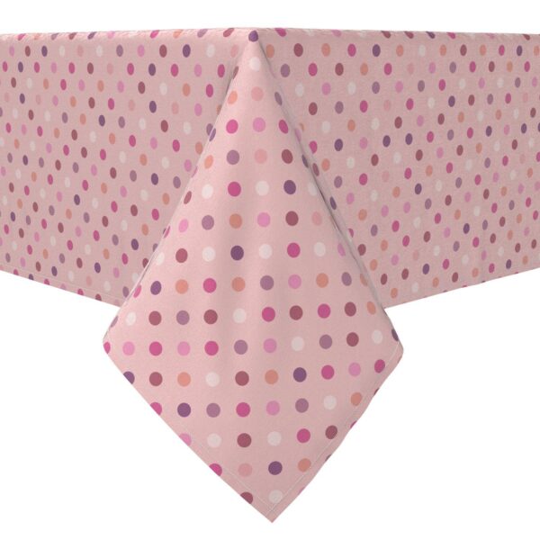 Square Tablecloth, 100% Cotton, 60x60 , Fun Pink Dots