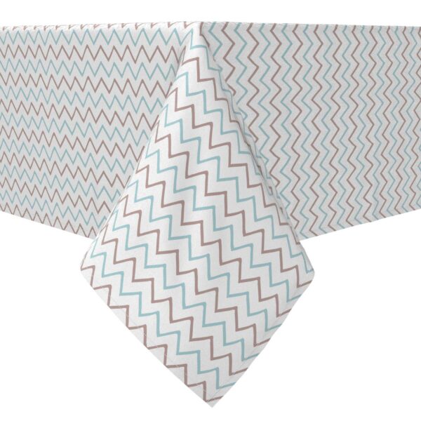 Square Tablecloth, 100% Cotton, 60x60 , Hand Drawn Chevron