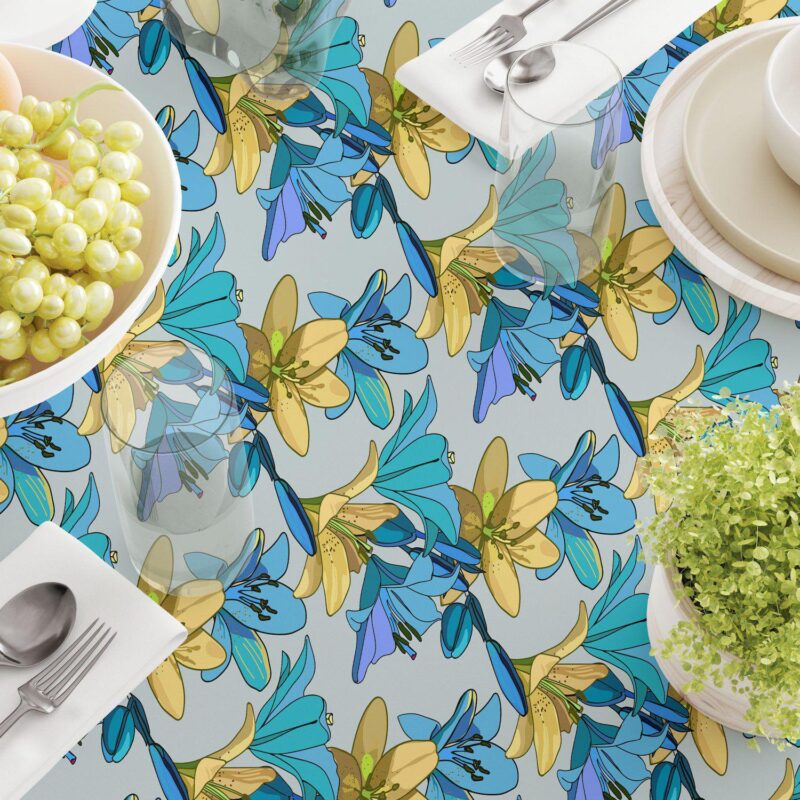 Square Tablecloth, 100% Cotton, 52x52 , Floral 93 - Image 3