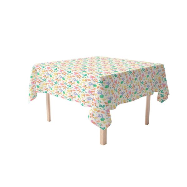 Square Tablecloth, 100% Cotton, 60x60 , Bright Desert Pattern