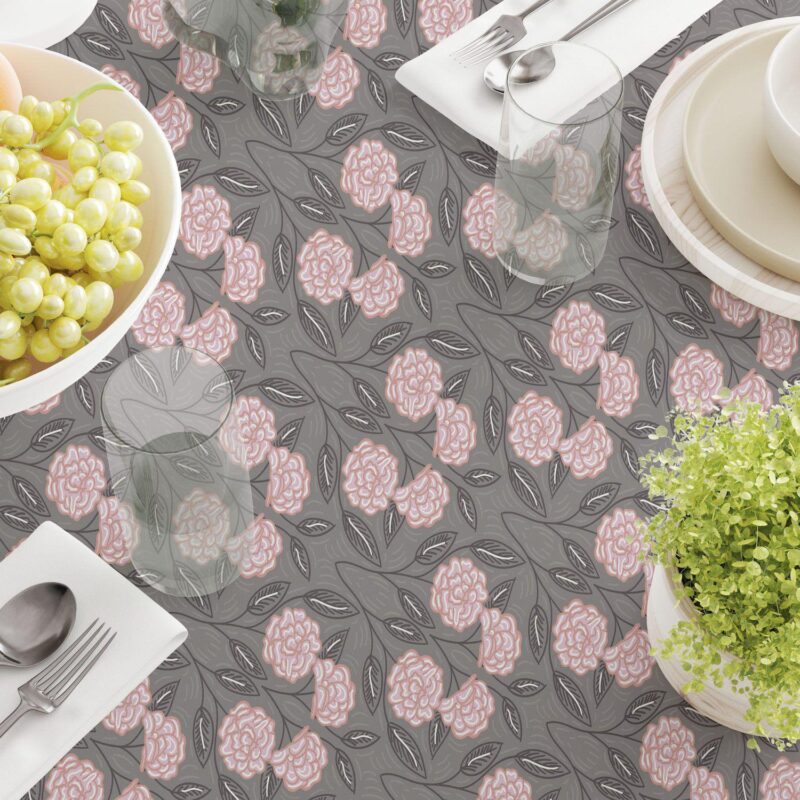 Square Tablecloth, 100% Cotton, 52x52 , Floral 55 - Image 3