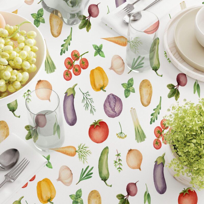 Square Tablecloth, 100% Polyester, 60x60 , Garden Vegetables - Image 3
