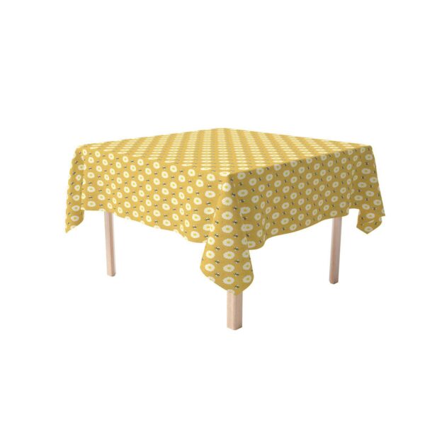 Square Tablecloth, 100% Polyester, 60x60 , Bumble Bees and Daisies