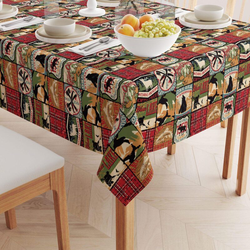 Square Tablecloth, 100% Polyester, 70x70 , Great Outdoors Patchwork - Image 2