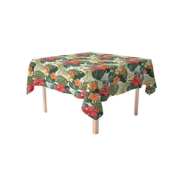 Square Tablecloth, 100% Polyester, 60x60 , Hibiscus Garden