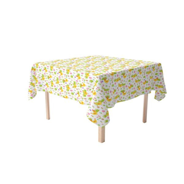 Square Tablecloth, 100% Cotton, 60x60 , Cute Springtime Easter