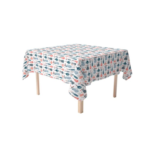 Square Tablecloth, 100% Polyester, 60x60 , Doodle Vases