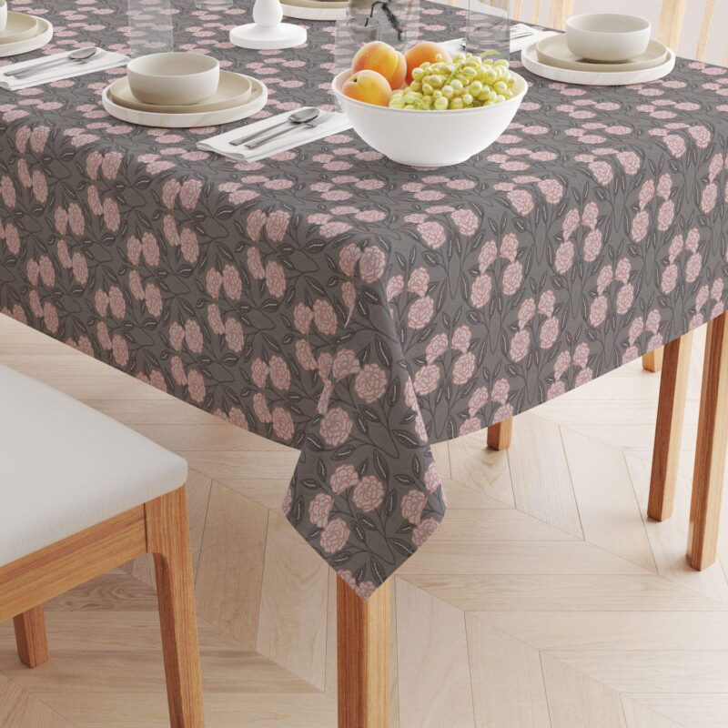 Square Tablecloth, 100% Cotton, 52x52 , Floral 55 - Image 2
