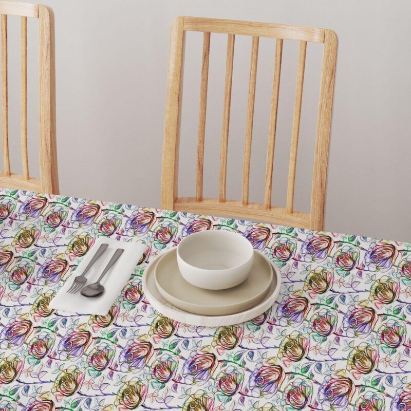 Square Tablecloth, 100% Cotton, 52x52 , Floral 195 - Image 4