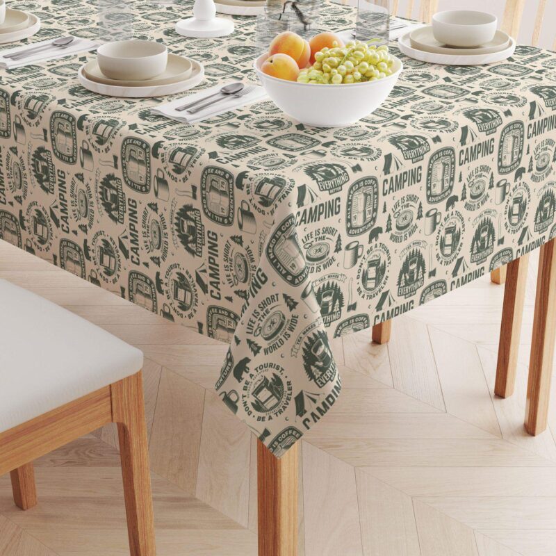 Square Tablecloth, 100% Polyester, 60x60 , Camping Adventure - Image 2