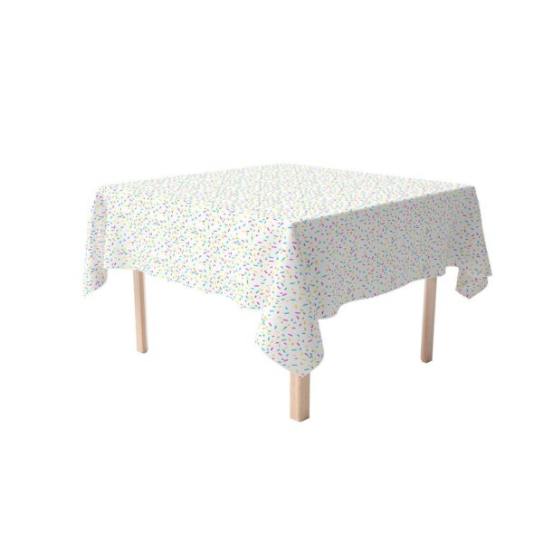 Square Tablecloth, 100% Polyester, 70x70 , Sprinkles on White