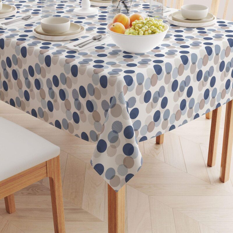 Square Tablecloth, 100% Polyester, 60x60 , Abstract Monotone Dots - Image 2
