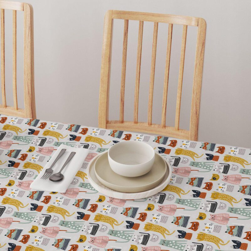 Square Tablecloth, 100% Cotton, 60x60 , Cats with Attitude - Image 4