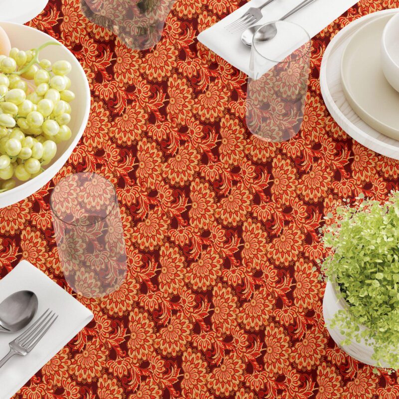 Square Tablecloth, 100% Cotton, 52x52 , Floral 170 - Image 3