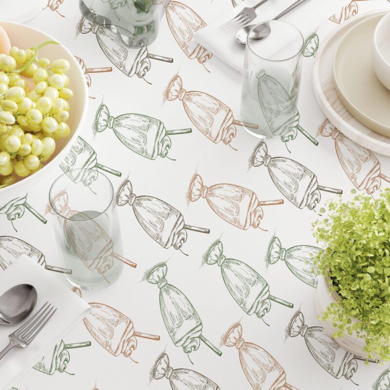 Square Tablecloth, 100% Polyester, 70x70 , Ice Cream Social - Image 3