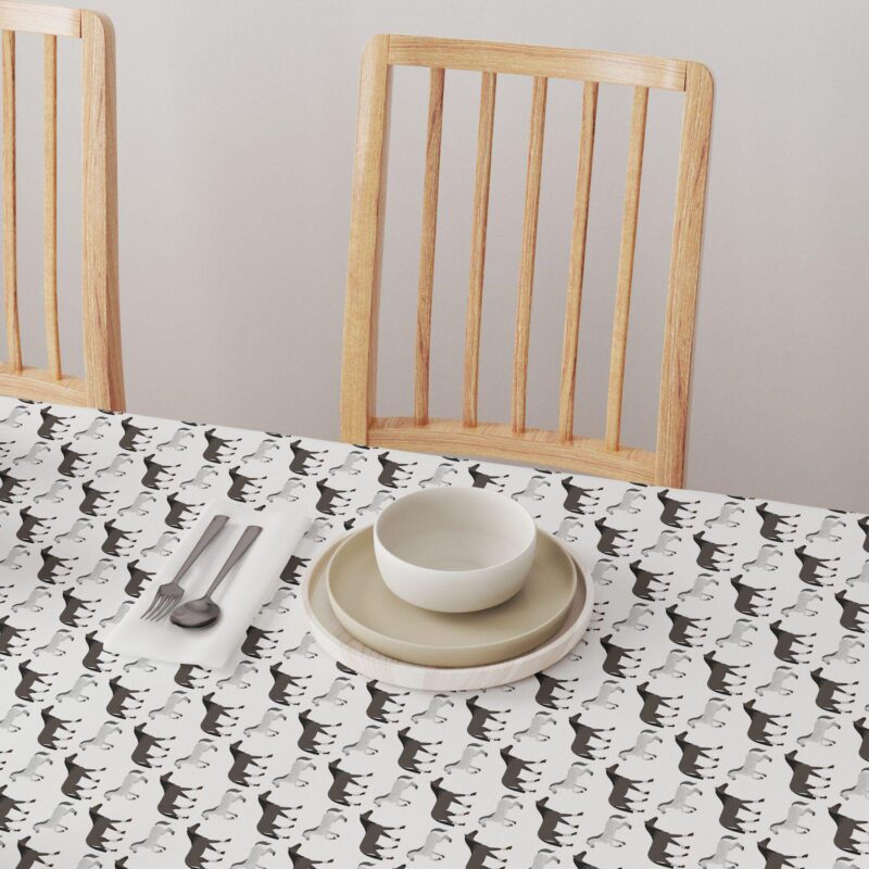 Square Tablecloth, 100% Cotton, 60x60 , Equestrian Pattern - Image 4