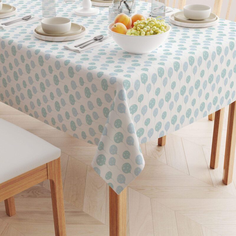 Square Tablecloth, 100% Cotton, 60x60 , Blue Balloons - Image 2