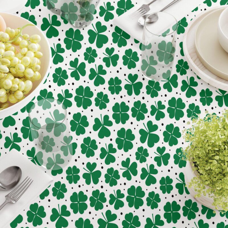 Square Tablecloth, 100% Polyester, 60x60 , St. Patrick's Day Shamrock Decoration - Image 3