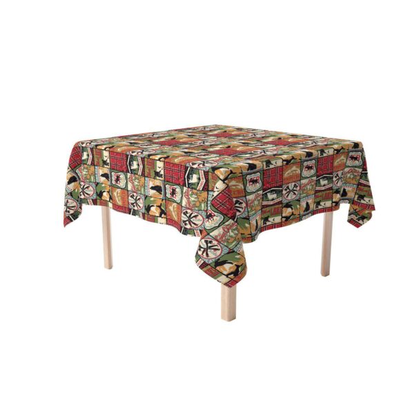 Square Tablecloth, 100% Polyester, 70x70 , Great Outdoors Patchwork