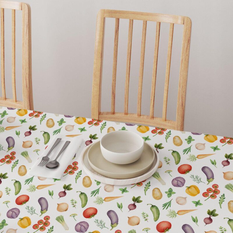 Square Tablecloth, 100% Polyester, 60x60 , Garden Vegetables - Image 4