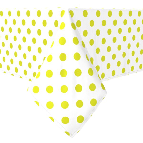 Square Tablecloth, 100% Cotton, 60x60 , Lime Polka Dots