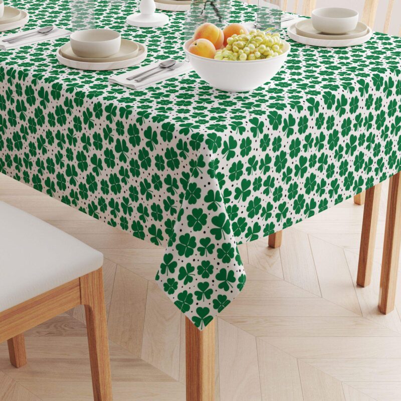 Square Tablecloth, 100% Polyester, 60x60 , St. Patrick's Day Shamrock Decoration - Image 2