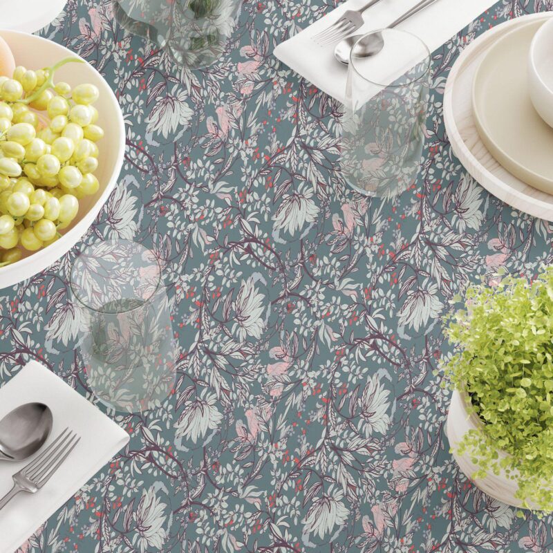 Square Tablecloth, 100% Cotton, 52x52 , Floral 59 - Image 3