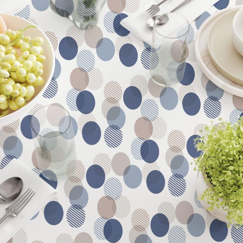 Square Tablecloth, 100% Polyester, 60x60 , Abstract Monotone Dots - Image 3