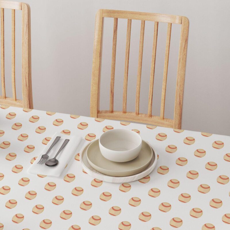 Square Tablecloth, 100% Polyester, 70x70 , Baseballs - Image 4