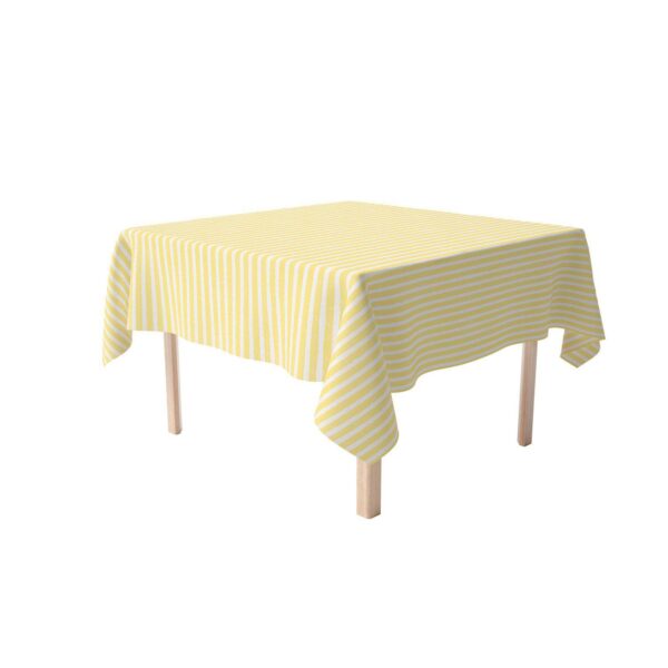 Square Tablecloth, 100% Polyester, 60x60 , Lemonade Stripe