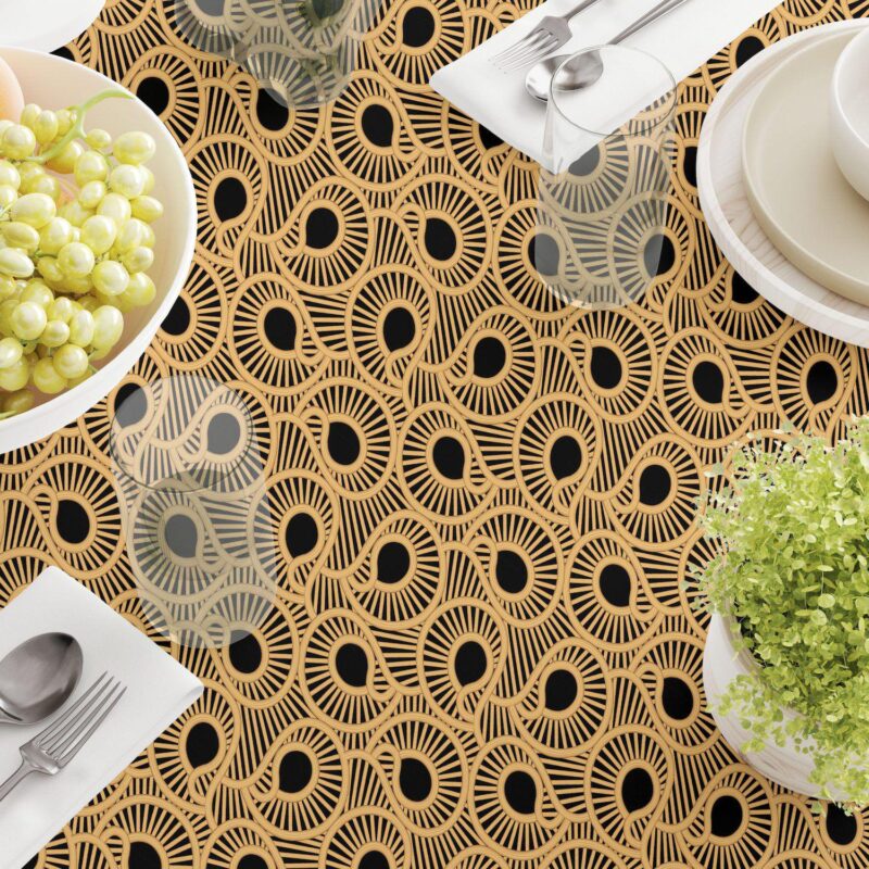 Square Tablecloth, 100% Polyester, 70x70 , Abstract Bam boo Stairs - Image 3