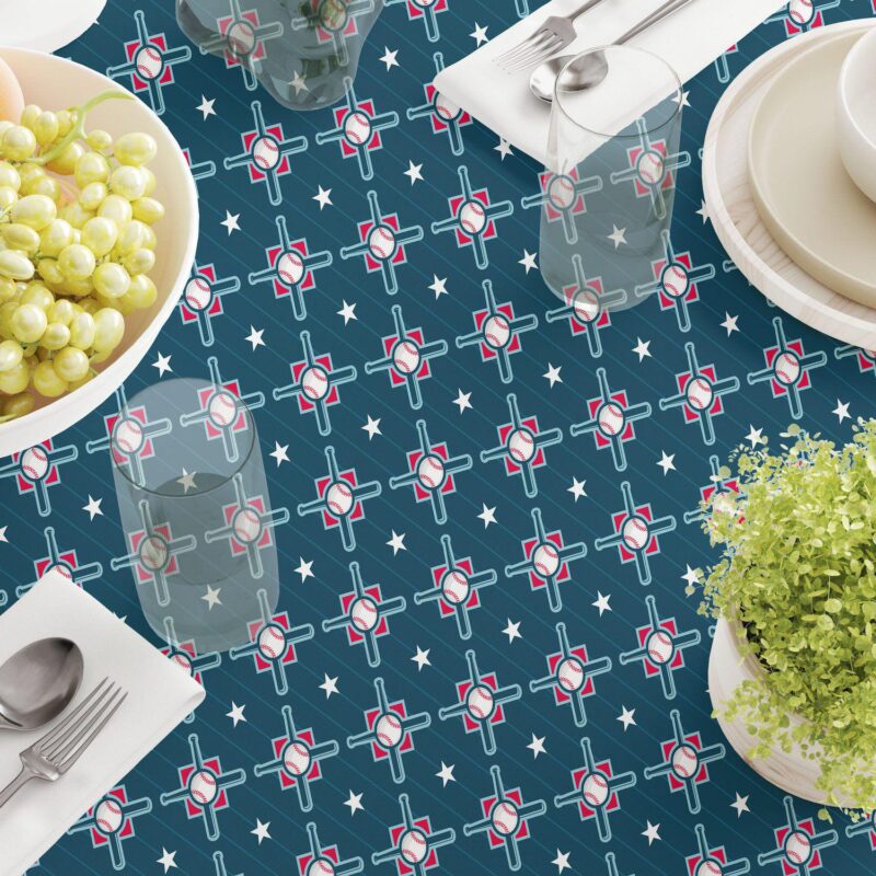 Square Tablecloth, 100% Polyester, 60x60 , Allstar Baseball - Image 3