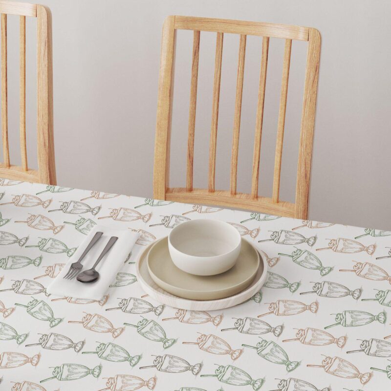 Square Tablecloth, 100% Polyester, 70x70 , Ice Cream Social - Image 4