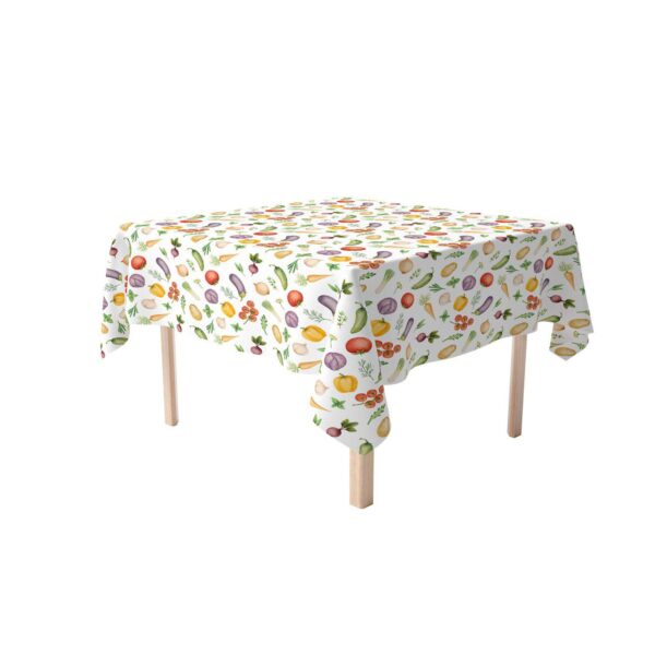 Square Tablecloth, 100% Polyester, 60x60 , Garden Vegetables