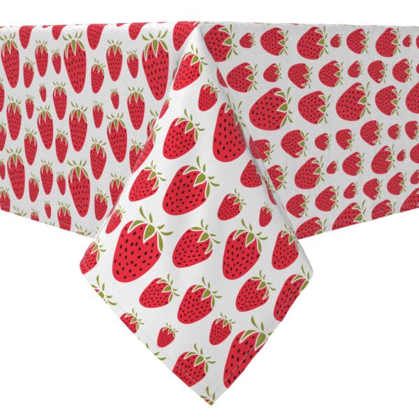 Square Tablecloth, 100% Cotton, 60x60 , Strawberry Dessert